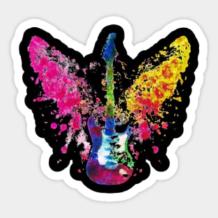 Flying Guitar Sticker